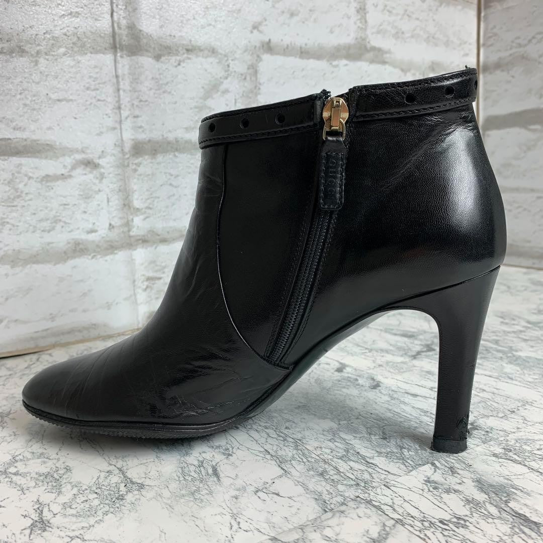 GUCCI Short Boots Shoes EU 36.5 US 6.5 Leather Black Authentic