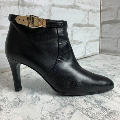 GUCCI Short Boots Shoes EU 36.5 US 6.5 Leather Black Authentic