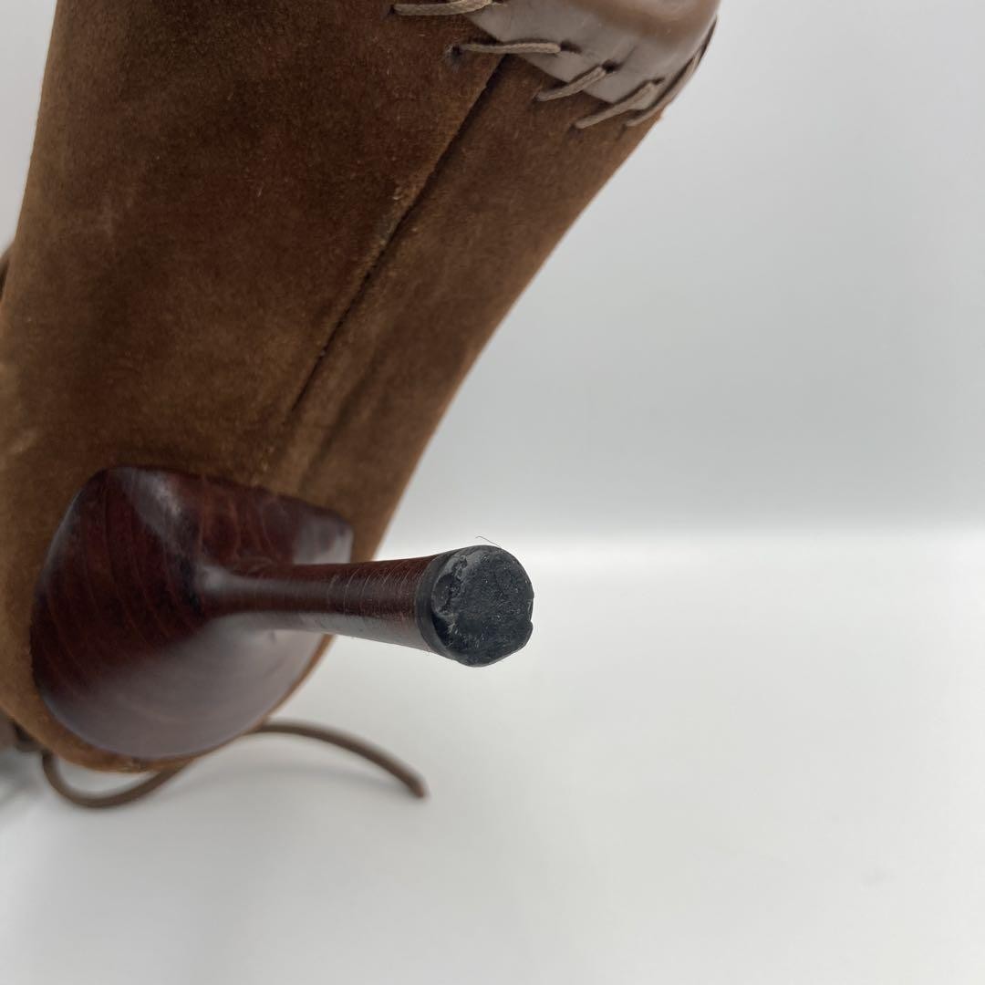 GUCCI Short Boots Shoes EU 35 US 5 Suede Leather Brown Authentic