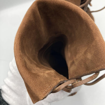 GUCCI Short Boots Shoes EU 35 US 5 Suede Leather Brown Authentic
