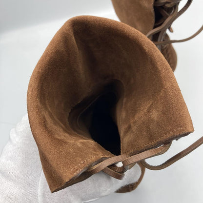 GUCCI Short Boots Shoes EU 35 US 5 Suede Leather Brown Authentic