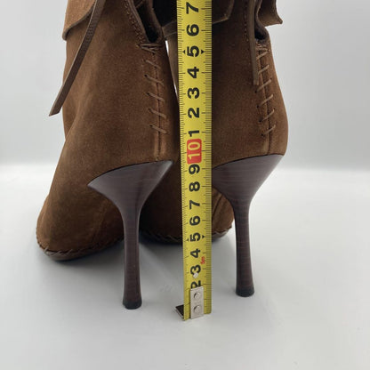 GUCCI Short Boots Shoes EU 35 US 5 Suede Leather Brown Authentic