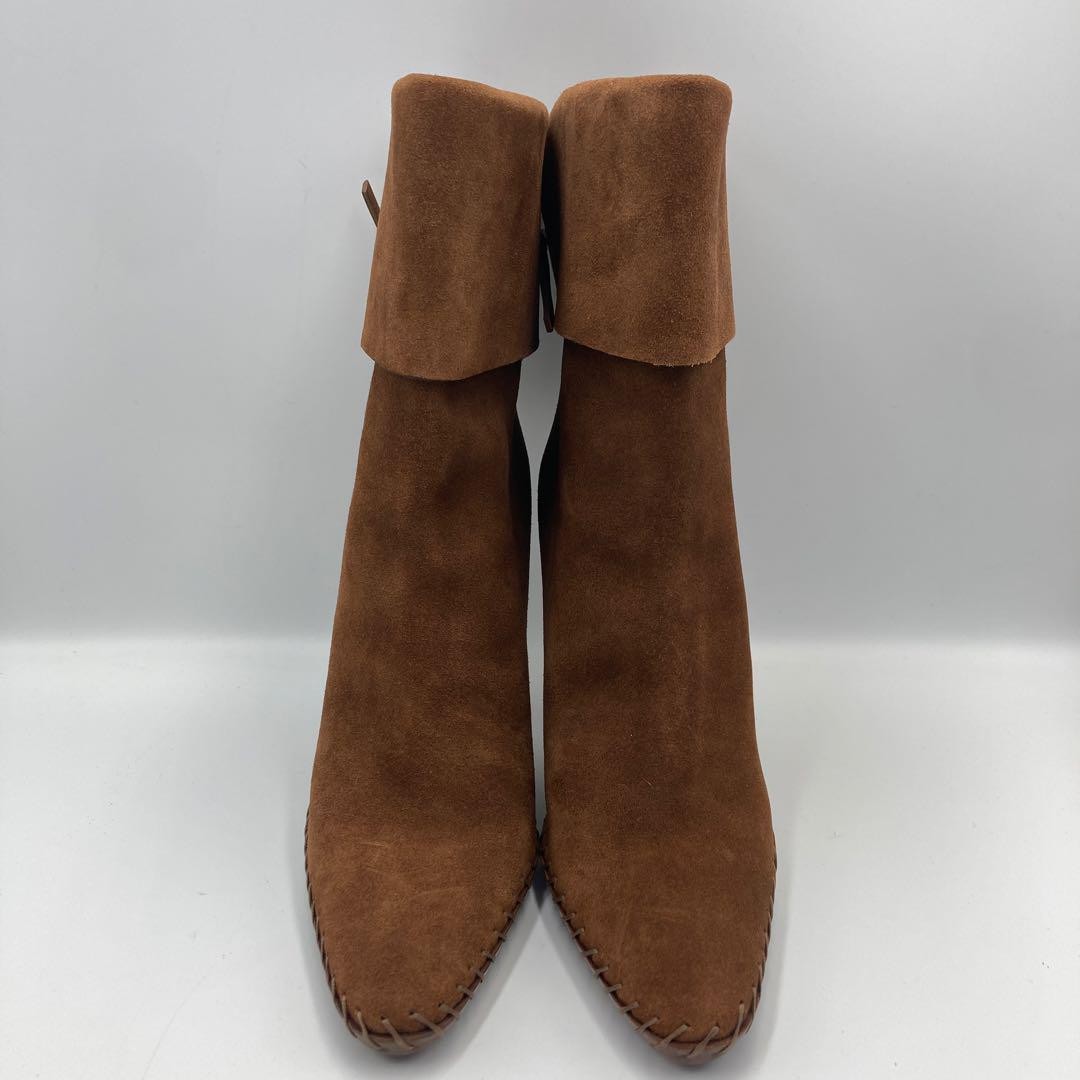 GUCCI Short Boots Shoes EU 35 US 5 Suede Leather Brown Authentic