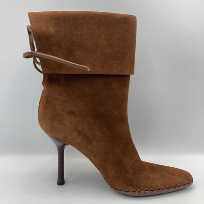 GUCCI Short Boots Shoes EU 35 US 5 Suede Leather Brown Authentic