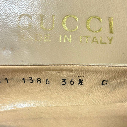 GUCCI Shoes Pumps Heel EU 36.5 US 6.5 Suede Beige Authentic
