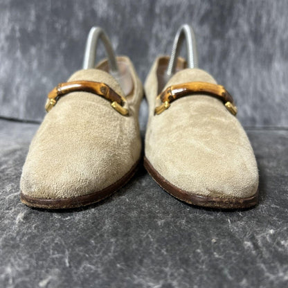 GUCCI Shoes Pumps Heel EU 36.5 US 6.5 Suede Beige Authentic