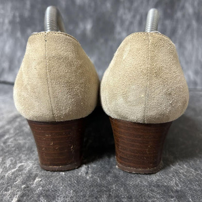 GUCCI Shoes Pumps Heel EU 36.5 US 6.5 Suede Beige Authentic