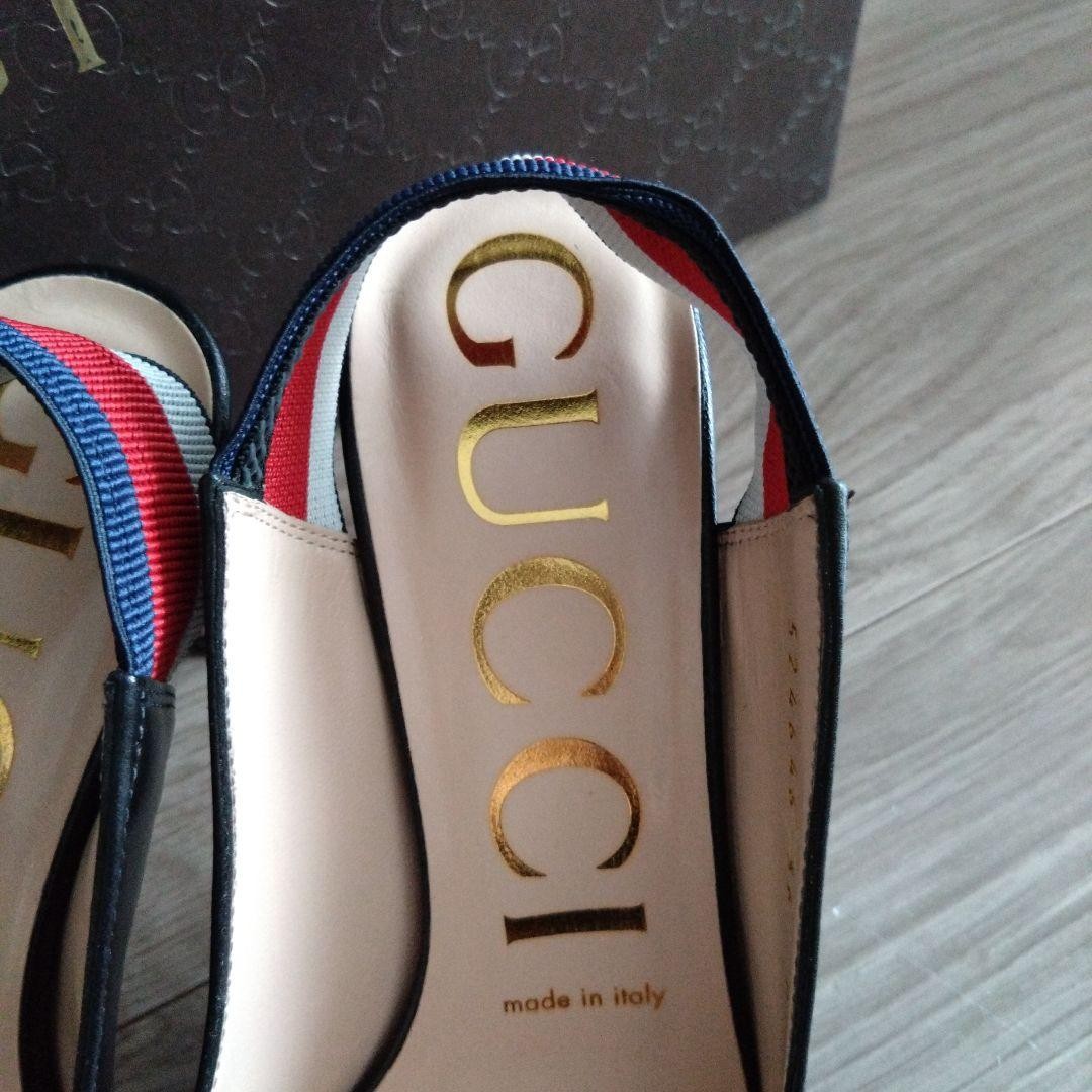 GUCCI Shoes Pumps Heel EU 36 US 6 Leather Black Authentic
