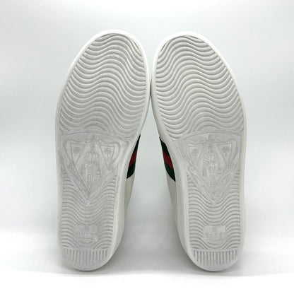 Gucci Ace Sneakers Shoes Low-Cut Sherry Line EU 36 US 6 Leather White Authentic