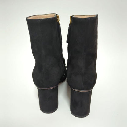 GUCCI Boots Shoes GG EU 35 US 5 Suede Black Authentic