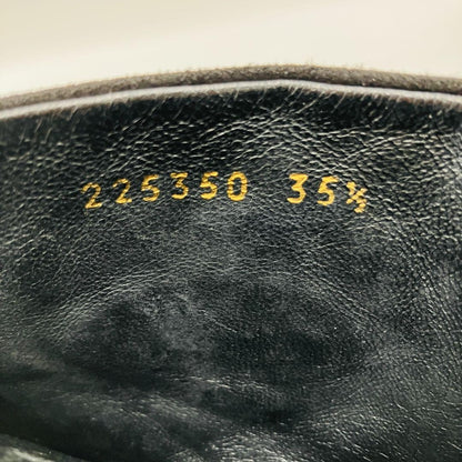 GUCCI Short Boots Shoes GG EU 35.5 US 5.5 Suede Black Authentic