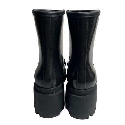 GUCCI Rain Boots Shoes Horsebit EU 38 US 8 Black Authentic