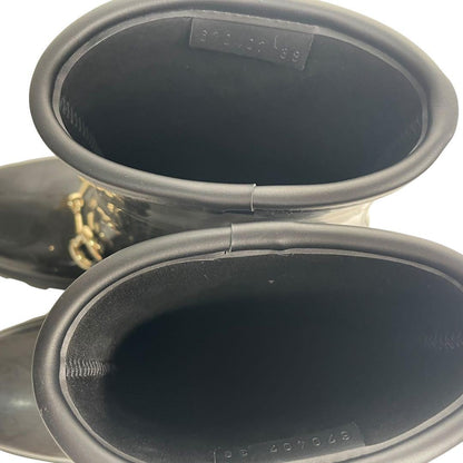 GUCCI Rain Boots Shoes Horsebit EU 38 US 8 Black Authentic