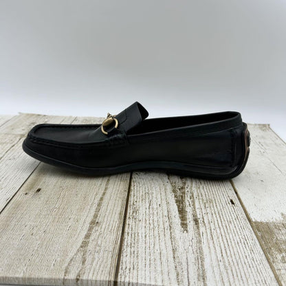GUCCI Loafers Shoes Horse Bit EU 36 US 6 Leather Black Authentic