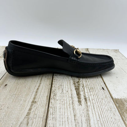 GUCCI Loafers Shoes Horse Bit EU 36 US 6 Leather Black Authentic