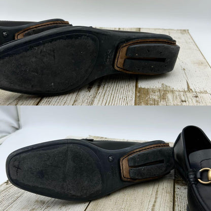 GUCCI Loafers Shoes Horse Bit EU 36 US 6 Leather Black Authentic