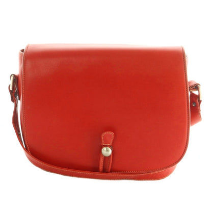 VERSACE Shoulder Bag Purse Leather Red Authentic