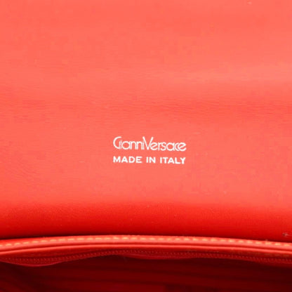 VERSACE Shoulder Bag Purse Leather Red Authentic