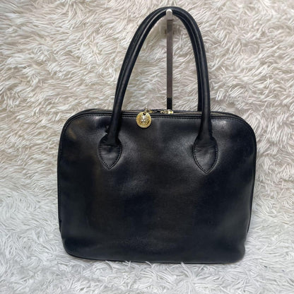 VERSACE Hand Bag Tote Purse Medusa Leather Black Authentic