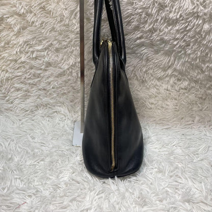 VERSACE Hand Bag Tote Purse Medusa Leather Black Authentic