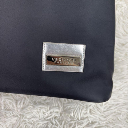 VERSACE Shoulder Bag Purse 2way Nylon Black Authentic