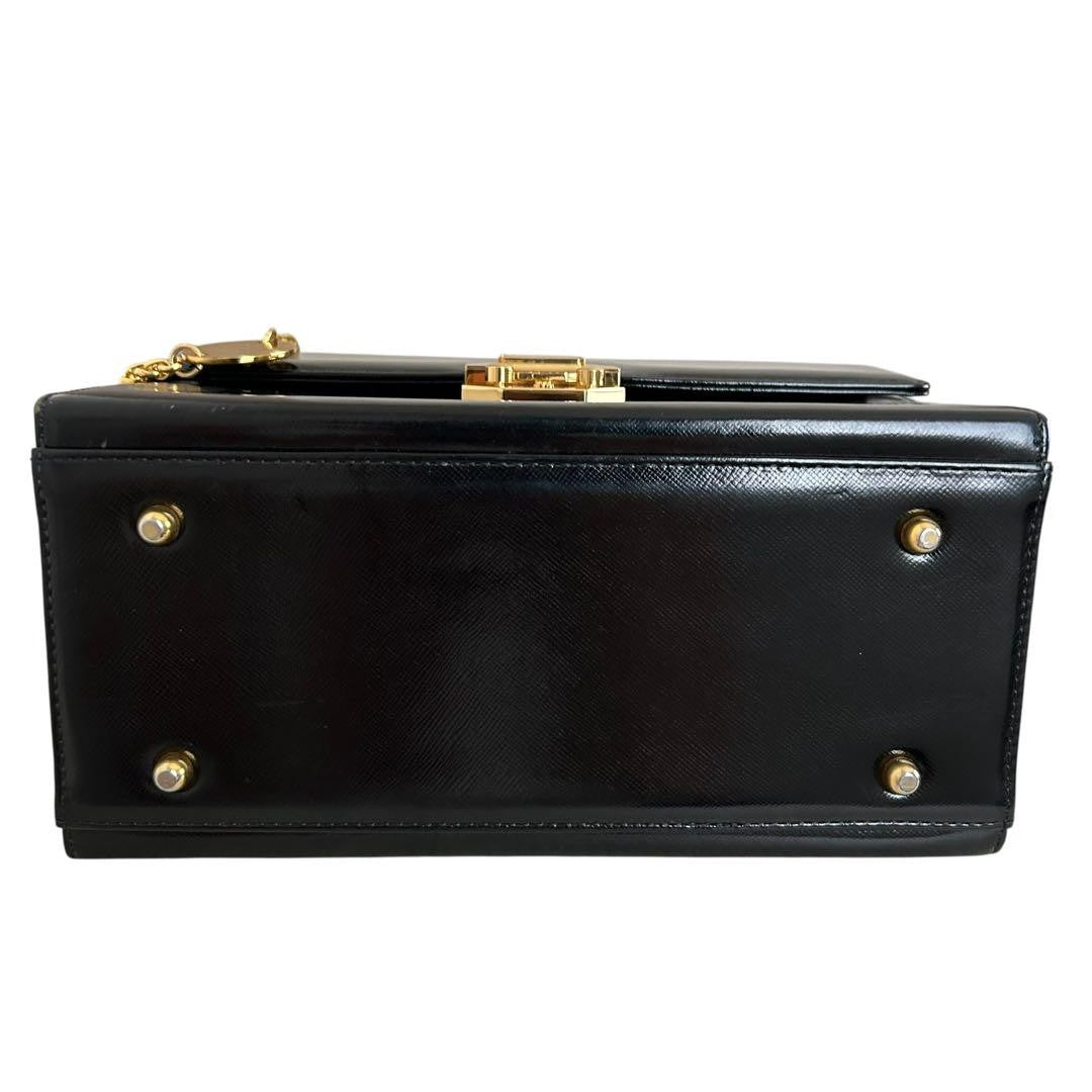 VERSACE Vanity Hand Bag Tote Purse Sunburst Black Authentic