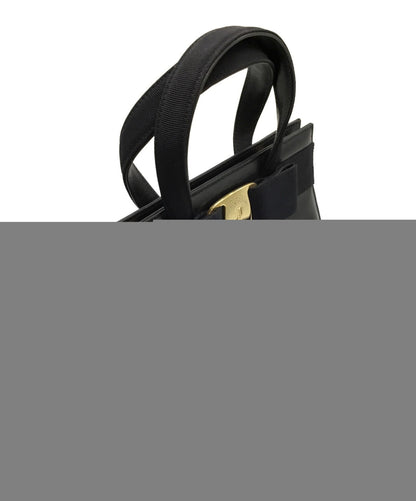 Salvatore Ferragamo Shoulder Bag Purse Vara Navy Authentic