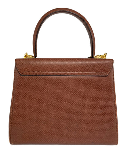 Salvatore Ferragamo Hand Shoulder Bag Tote Purse 2way Brown Authentic