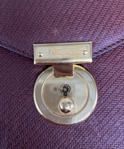 Salvatore Ferragamo Hand Shoulder Bag Tote Purse 2way Brown Authentic