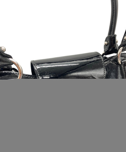 Salvatore Ferragamo Hand Bag Tote Purse Gancini Black Authentic
