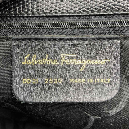 Salvatore Ferragamo Hand Bag Tote Purse Vara Leather Black Authentic