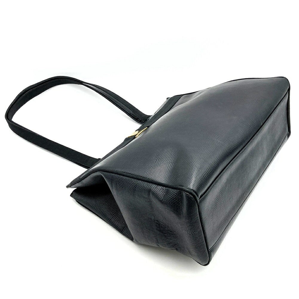 Salvatore Ferragamo Hand Bag Tote Purse Vara Leather Black Authentic