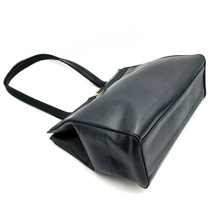 Salvatore Ferragamo Hand Bag Tote Purse Vara Leather Black Authentic