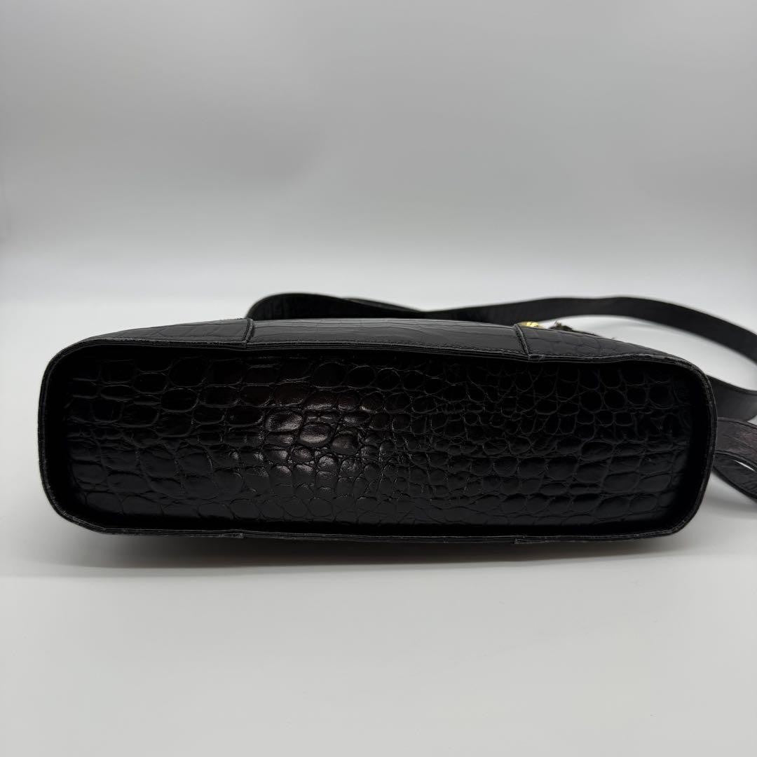 Salvatore Ferragamo Hand Bag Tote Purse Gancini Leather Black Authentic