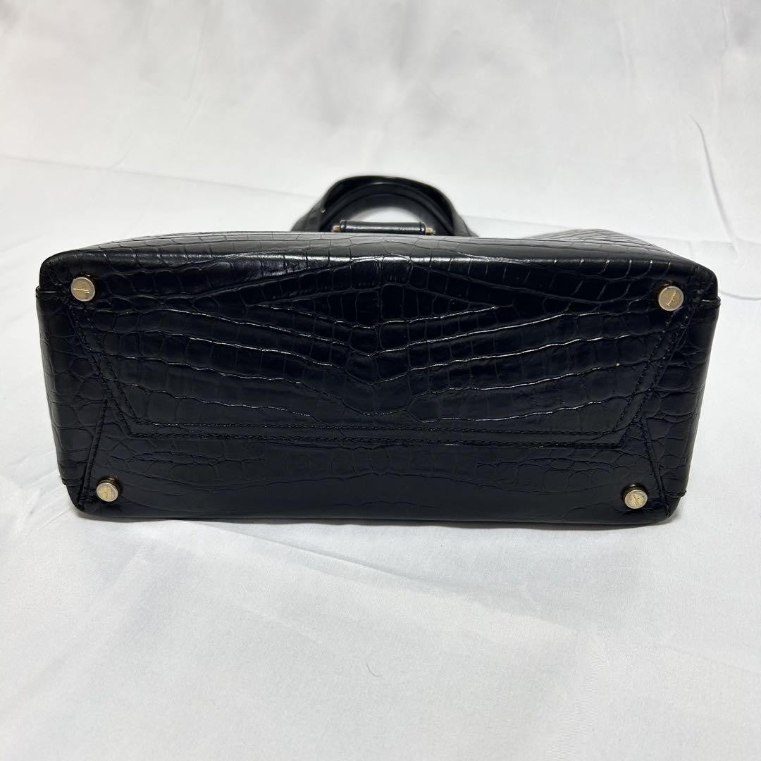 Salvatore Ferragamo Hand Bag Tote Purse Vara Ribbon Black Authentic
