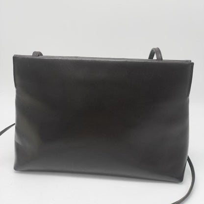 Salvatore Ferragamo Shoulder Bag Purse Vara Leather Dark Brown Authentic