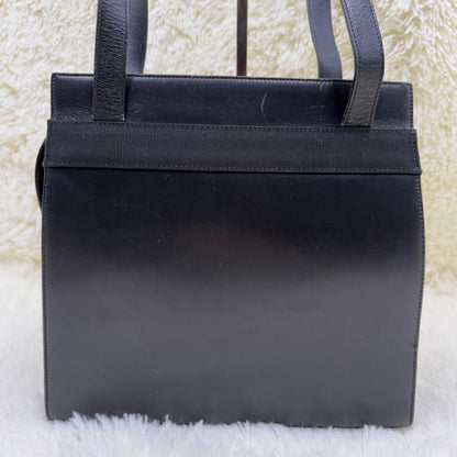 Salvatore Ferragamo Hand Bag Tote Purse Vara Leather Black Authentic