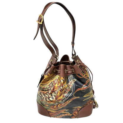 Salvatore Ferragamo Shoulder Bag Purse PVC Leather Multicolor Authentic
