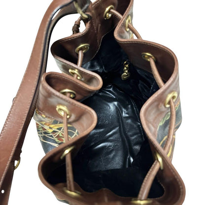 Salvatore Ferragamo Shoulder Bag Purse PVC Leather Multicolor Authentic