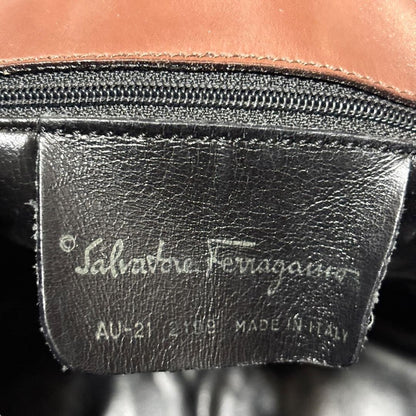 Salvatore Ferragamo Shoulder Bag Purse PVC Leather Multicolor Authentic