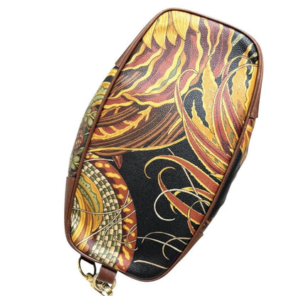 Salvatore Ferragamo Shoulder Bag Purse PVC Leather Multicolor Authentic