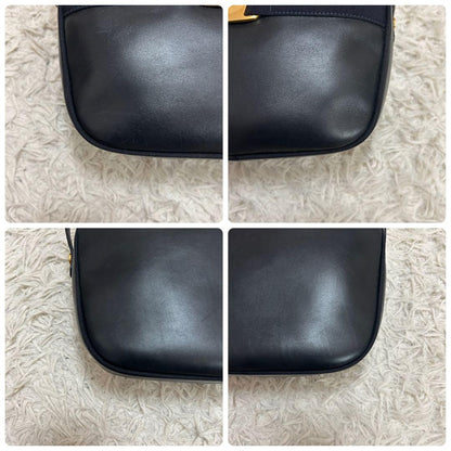 Salvatore Ferragamo Shoulder Camera Bag Purse Vara Ribbon Black Navy Authentic