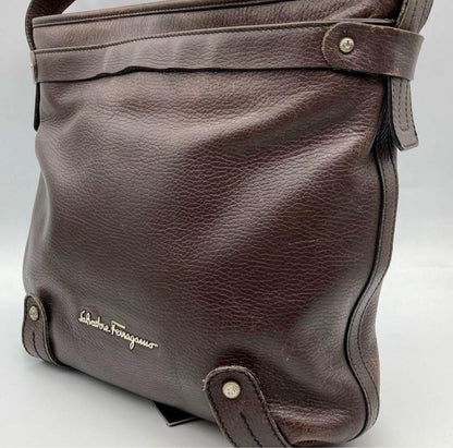 Salvatore Ferragamo Shoulder Bag Purse Brown Authentic