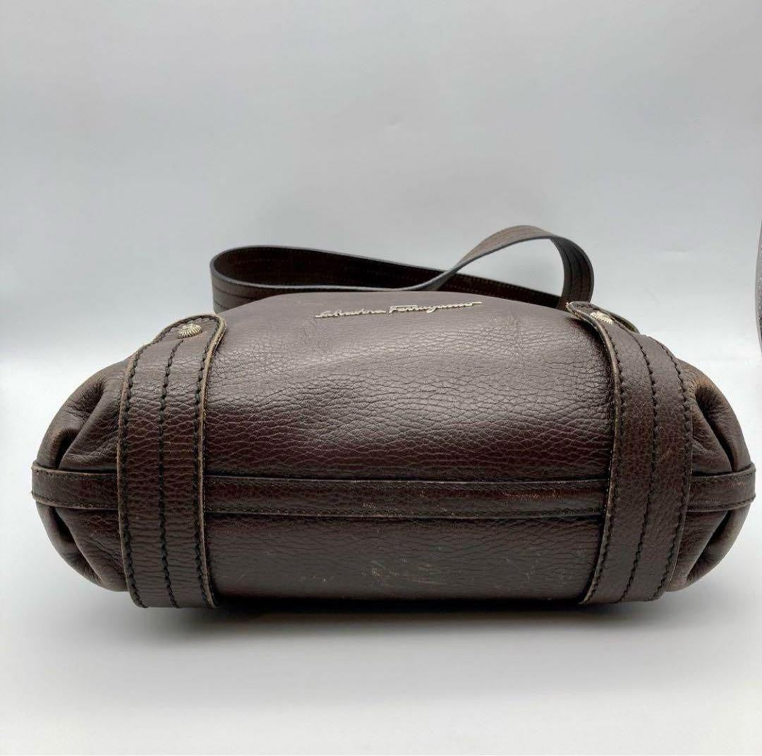 Salvatore Ferragamo Shoulder Bag Purse Brown Authentic