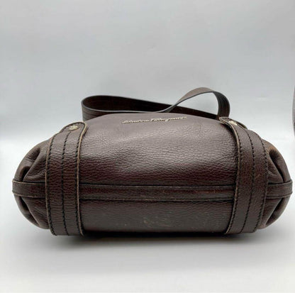 Salvatore Ferragamo Shoulder Bag Purse Brown Authentic