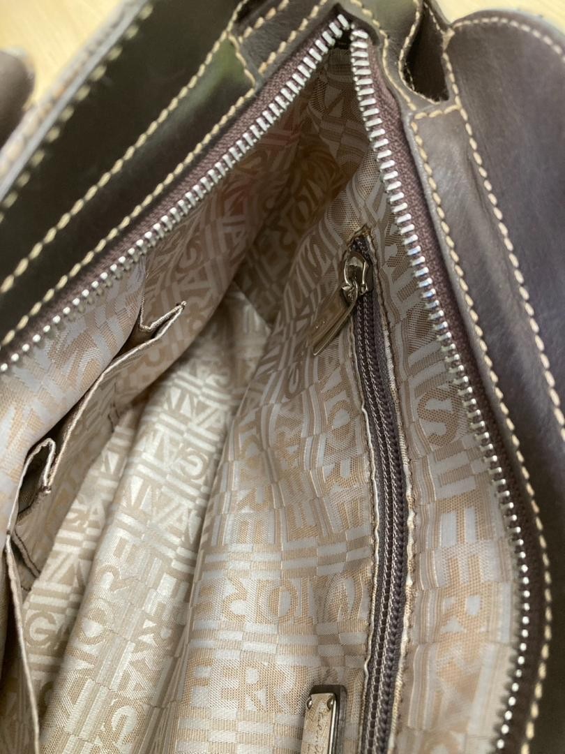 Salvatore Ferragamo Hand Bag Tote Purse Gancini Multicolor Authentic
