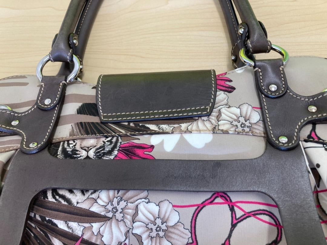 Salvatore Ferragamo Hand Bag Tote Purse Gancini Multicolor Authentic