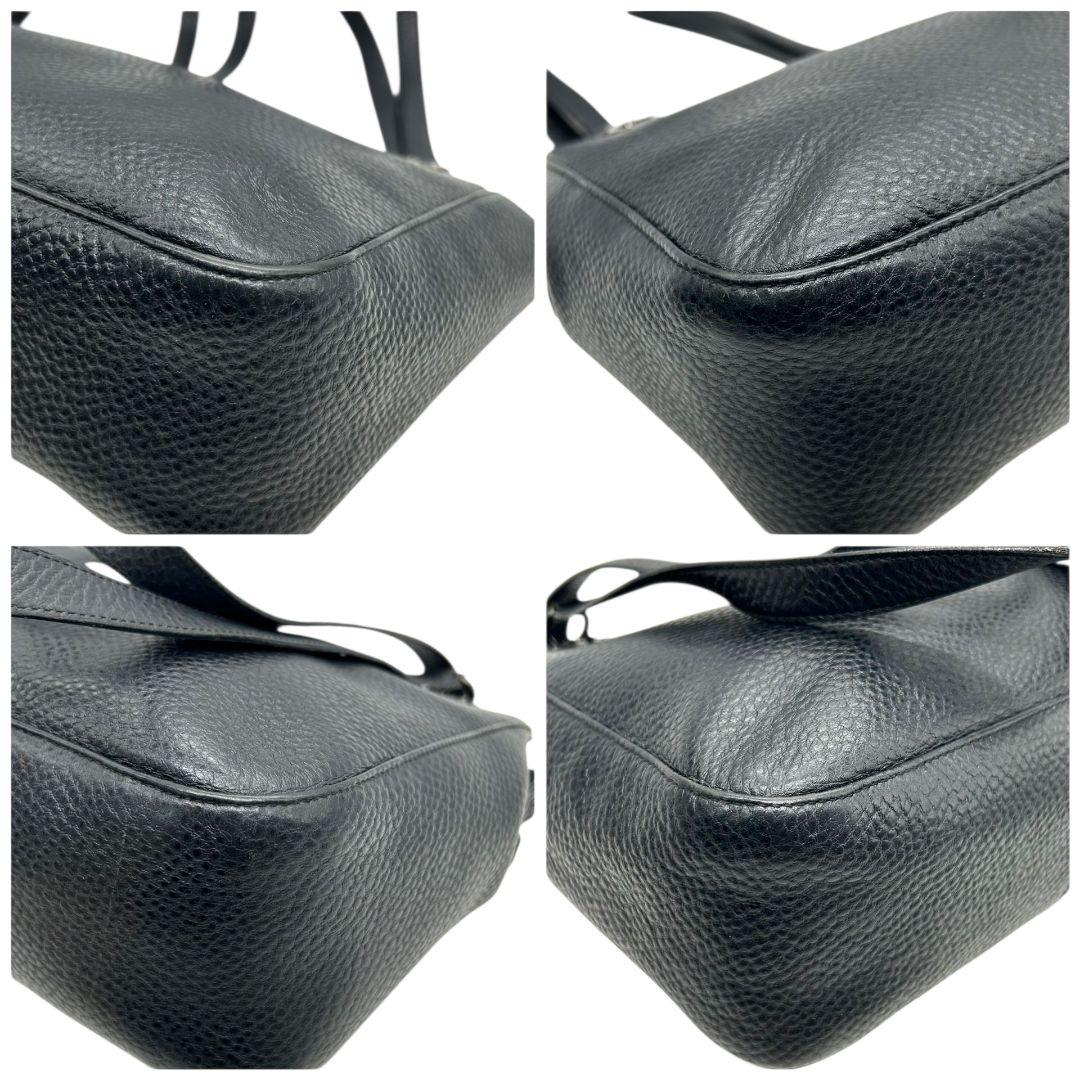 Salvatore Ferragamo Hand Bag Tote Purse Gancini Leather Black Authentic