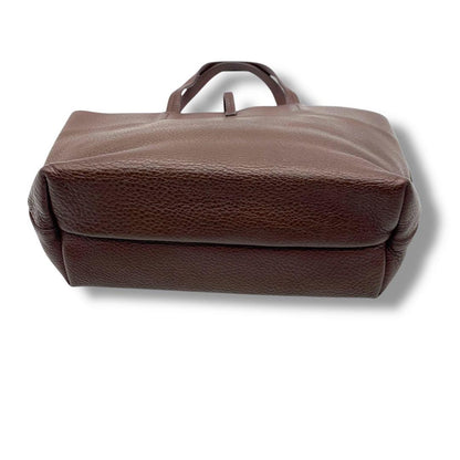 Salvatore Ferragamo Hand Bag Tote Purse Gancini Leather Brown Authentic
