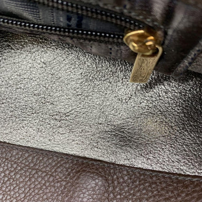 Salvatore Ferragamo Hand Bag Tote Purse Gancini Leather Brown Authentic